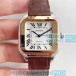 HBB V6 Factory Cartier Santos Replica Watch White Dial 2-Tone Watch
